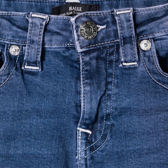 True Religion Jeans Women's Blue Skinny Stretch High Rise Medium Wash Halle 26 - Picture 4 of 11